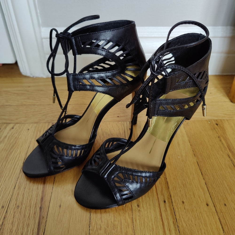 DOLCE VITA Leather Tie Heel Sandals | 7M - Picture 6 of 12